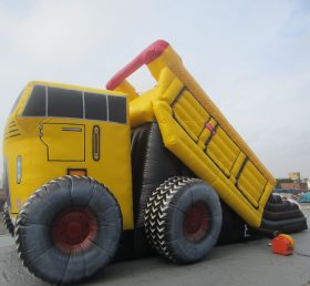 T8-373 Giant hirviö kuorma-auto lasten puhallettava kuiva liukumäki