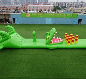 T10-109 Crocodile teema puhallettava este kilpailu lasten puhallettava vesiurheilu peli puolueen toimintaa