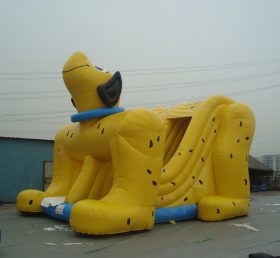 T8-539 Keltainen koira lasten puhallettava liukumäki