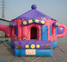 T2-2422 Vaaleanpunainen puhallettava trampoliini