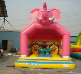 T2-398 Vaaleanpunainen elefantti puhallettava trampoliini