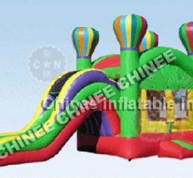 T5-169 Värillinen ilmapallo puhallettava liukuva yhdistelmä pomppiva talo