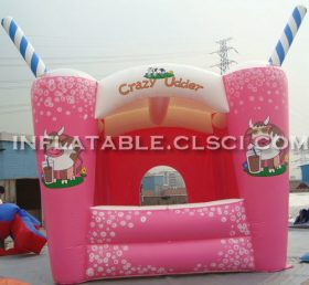 T2-2847 Vaaleanpunainen puhallettava trampoliini