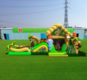 T6-445 Jungle teema jättiläinen puhallettava lasten huvipuisto peli