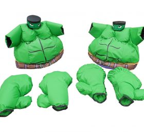 SS1-8 Aikuisten vihreä soturi supersankari sumo-puku