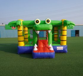 T2-3503 Lasten puhallettava trampoliini yhdistettynä krokotiiliteeman yhdistelmään
