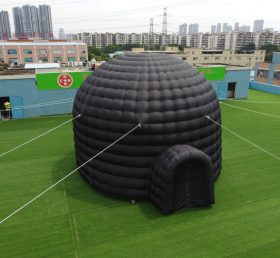 Tent1-415B Giant ulkona musta puhallettava kupoli teltta