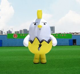 S4-601 Mukautettu mainoskoristeinen kukko puhallettava keltainen lintu, kana puku