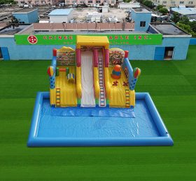 Pool2-827 Carnival puhallettava vesipuisto uima-altaalla